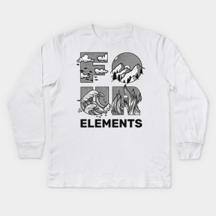 Four Elements Air Earth Water Fire Greek Triangle Symbols Kids Long Sleeve T-Shirt